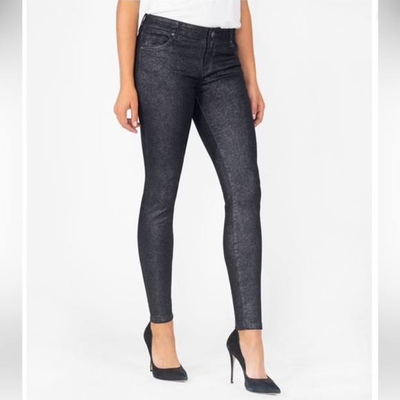 Kut from the Kloth Denim - NWT Kut From The Kloth Connie Jeans Zipper Hem Skinny Blue Metallic Spar…